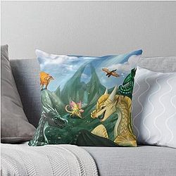 Wings of Fire: Welcome to Jade Mountain Throw Pillow