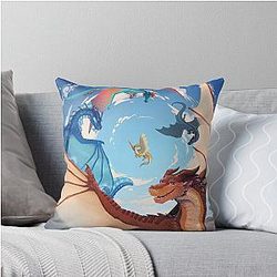Wings of Fire - Clay and Dragonets of Destiny Throw Pillow