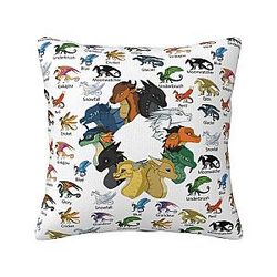Wings of Fire Throw Pillow Covers Square Decorative Cushion Case for Bedroom Living Room Couch Sofa Bed 18x18 Inch