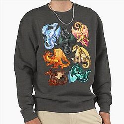 Wings of Fire - Jade Winglet: Moonwatcher, Winter, Qibli, Peril, Turtle, Kinkajou Pullover Sweatshirt
