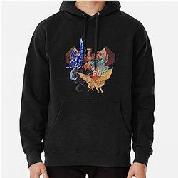 Many Winged Dragon Fire Beautiful Art Pullover Hoodie