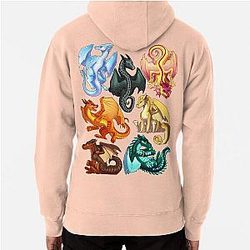 Wings of Fire - Jade Winglet Dragonets: Moonwatcher, Qibli, Peril, Gentle, Turtle, Kinkajou Pullover Hoodie