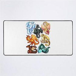Wings of Fire Jade Winglet Dragonets and Moonwatcher Winter's Peril Turtle and Umber Kinkajou Desk Mat