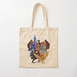 Many Wings of Fire Dragon Cotton Tote Bag