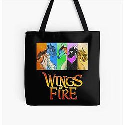 Four Wings of Fire Dragons Beautiful Art Tote Bag