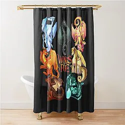 Wings of Fire: Jade Winglet Dragonets: Moonwatcher Winter Qibli Peril Turtle Umber Kinkajou Shower Curtain