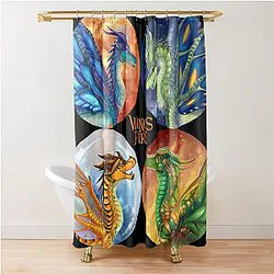 Wings of Fire Heroes of the Lost Continent Shower Curtain