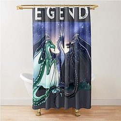 Wings of Fire: Legends Featuring Fathom Darkstalker and Clearsight Shower Curtain