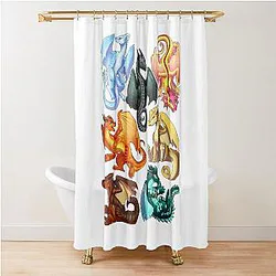 Wings of Fire Jade Winglet Dragonets Shower Curtain