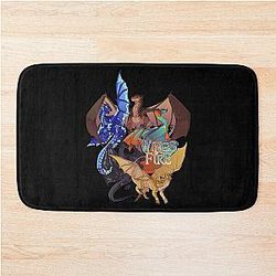 Many Wings of Beautiful Fire Dragon Art Bath Mat