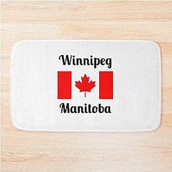 Winnipeg Manitoba, Stylish Prints Bath Mat