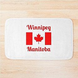 Winnipeg Manitoba (Canada) - Stylish Print, Bath Mat