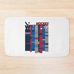 City Series Winnipeg Hockey Stripes Bath Mat