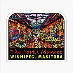 The Forks Market Winnipeg Manitoba Vintage Travel Decal