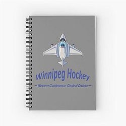 Jet with text dedicated to Winnipeg hockey Notebook