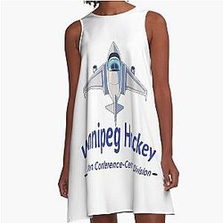 Jet with text dedicated to Winnipeg hockey dress