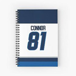 Winnipeg Jets Kyle Connor Away Jersey Case Spiral Notebook