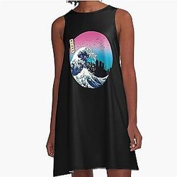 Winnipeg Kanagawa Wave 90s A Line Dress