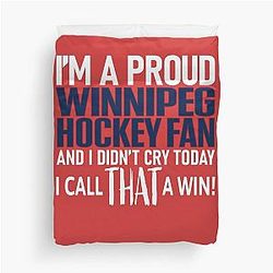 Proud Winnipeg Hockey Fan Duvet Cover