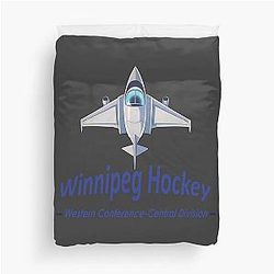 Jet and Text Dedicated to Winnipeg Hockey Duvet Cover
