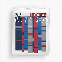 City Series Winnipeg Hockey Stripes Duvet Cover