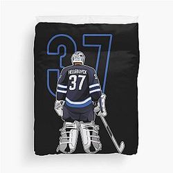 Connor Hellebuyck Winnipeg 37 Number Duvet