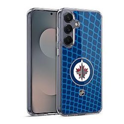 Head Case Designs Officially Licensed NHL Net Pattern Winnipeg Jets Gel Case [Military Grade Protection] Compatible with Samsung S25 and MagSafe