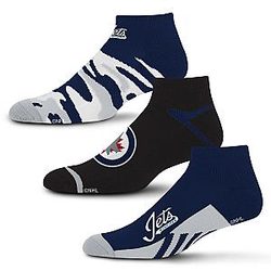 NHL Winnipeg Jets 3 Pack Ankle Sock Team Colors Large