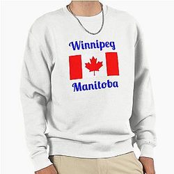 Winnipeg Manitoba Canada - Stylish Print Pullover Sweatshirt