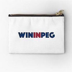 Winnipeg Whiteout - In Winnipeg (Blue and Red) Zipper Pouch