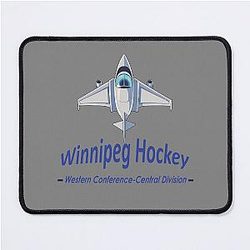 Jet with textured design dedicated to Winnipeg Jets hockey Mouse Pad