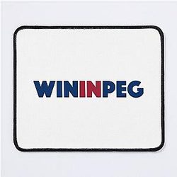 Winnipeg Whiteout Win in the Peg (Blue and Red) Mouse Pad