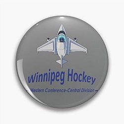 Jet with text dedicated to the city of Winnipeg hockey Pin