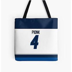 Winnipeg Jets Neal Pionk Away Jersey and Back Phone Case All Over Print Tote Bag