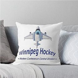 Jet with Text Dedicated to Winnipeg Hockey Throw Pillow