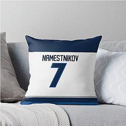 Winnipeg Jets Vladislav Namestnikov Away Jersey Case Throw Pillow