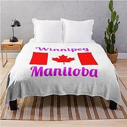 Winnipeg Manitoba Canada - Stylish Print, Throw Blanket