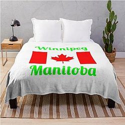 Winnipeg Manitoba Canada - Stylish Print Throw Blanket