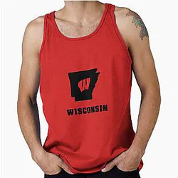 Wisconsin Badgers Fans in Arkansas Tank Top clean  up fait &rear removed I am left with Wisconsin Badgers in Arkansas Tank Top