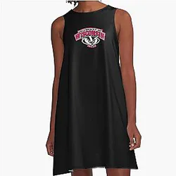 Cool Wisconsin Badgers Design A-Line Dress