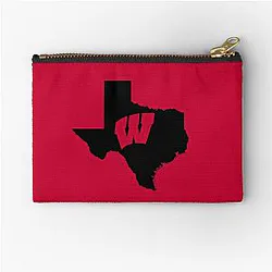Wisconsin Badgers Fans in Texas Zipper Pouch