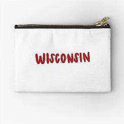 Wisconsin Badgers Cursive Zipper Pouch