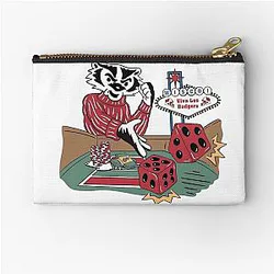 Bucky Badger Las Vegas Dice Roll - University of Wisconsin Badgers Zipper Pouch