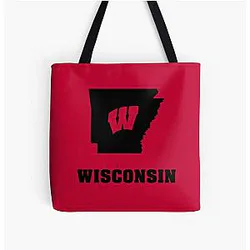Wisconsin Badgers Fans in Arkansas All Over Tote Bag