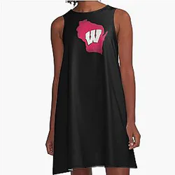 Engaging Wisconsin Badgers Design A-Line Dress