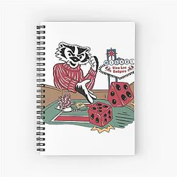 Bucky Badger Las Vegas Dice Roll University of Wisconsin Badger Spirit Notebook
