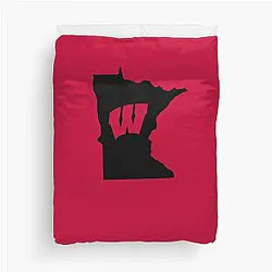 Wisconsin Badgers Fans in Minnesota Duvet Cover