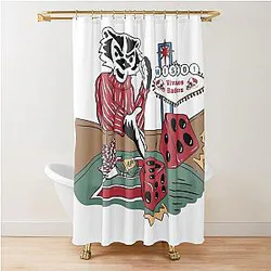 Bucky Badger, University of Wisconsin Las Vegas Dice Roll Shower Curtain