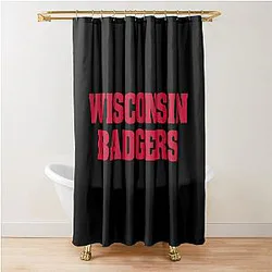 Contemporary Wisconsin Badgers Design Shower Curtain