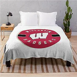 Fascinating Wisconsin Badger Design Throw Blanket